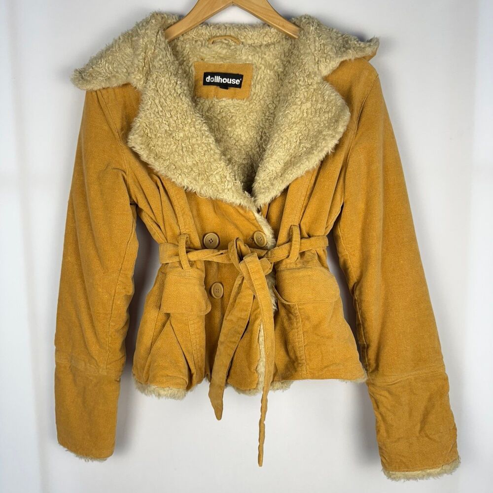Y2K Dollhouse Lined Fur Belted Jacket